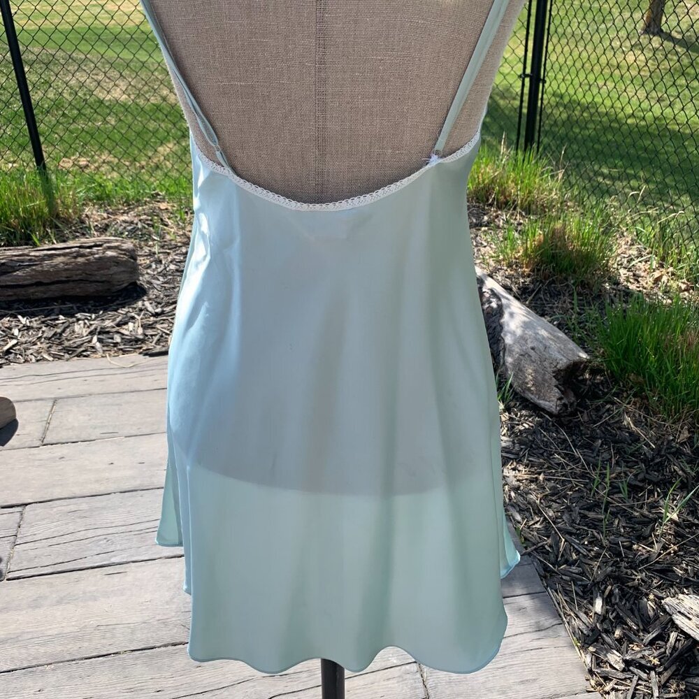 Vintage Y2K Linda Slip Dress Silky Satin Lace Trim Nightie Boho Short Lingerie - Picture 9 of 16